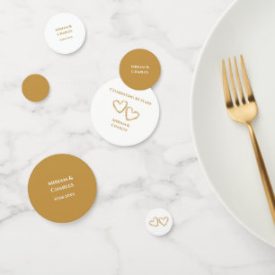Confettis Golden 50th Mariage Anniversaire Coeur personnalis