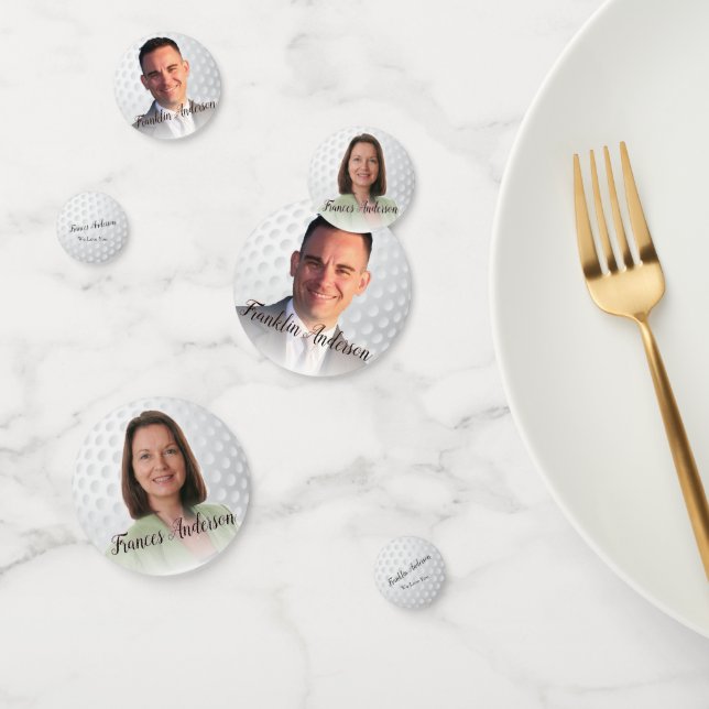 Confettis Golfer Couple Maman Papa 2 Modèle d'image (Groupe)