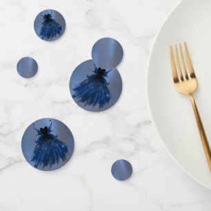 Confettis Gothique Fairy Navy Gown Fleur bleue de Cobalt p
