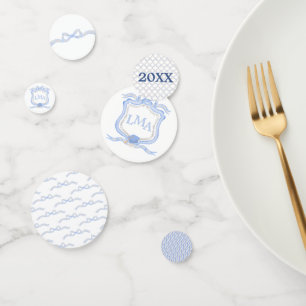 Confettis Graduation du monogramme de Preppy Wedgewood
