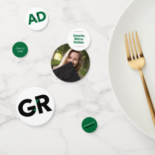 Confettis Green Big Bold Angle-Cut Lettres Graduation