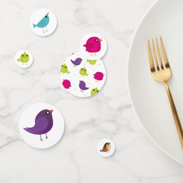 Confettis Green Bird Cartoon   (Groupe)
