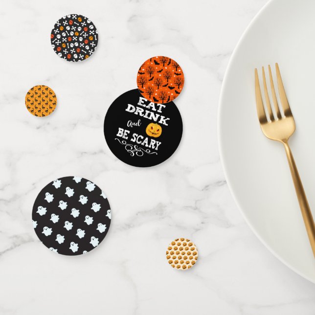 Confettis Halloween fête manger Boire et être effrayant visa (Groupe)