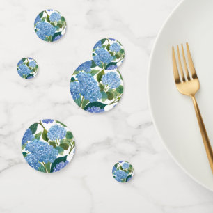 Confettis Hortensias bleus aquarelle florale
