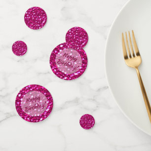 Confettis Hot rose brillant Parties scintillant Faux Joyeux 