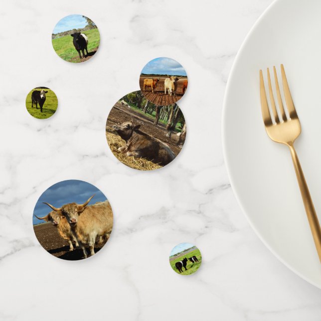 Confettis Images De Vaches Mixtes, (Groupe)