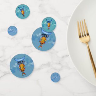 Confettis Imaginaire Couleur Chouette Bleu yeux sur les cerc