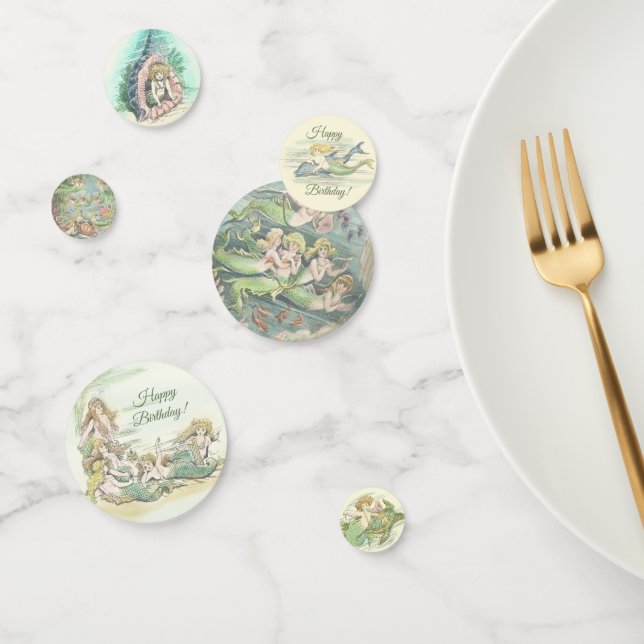 Confettis Imaginaire Vintage nautique Mermaids fête d'annive (Groupe)