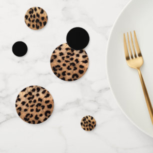 Confettis Imprimé animalier léopard guépard noir et marron