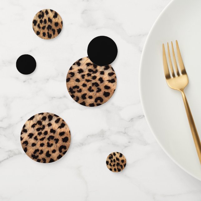 Confettis Imprimé animalier léopard guépard noir et marron (Groupe)