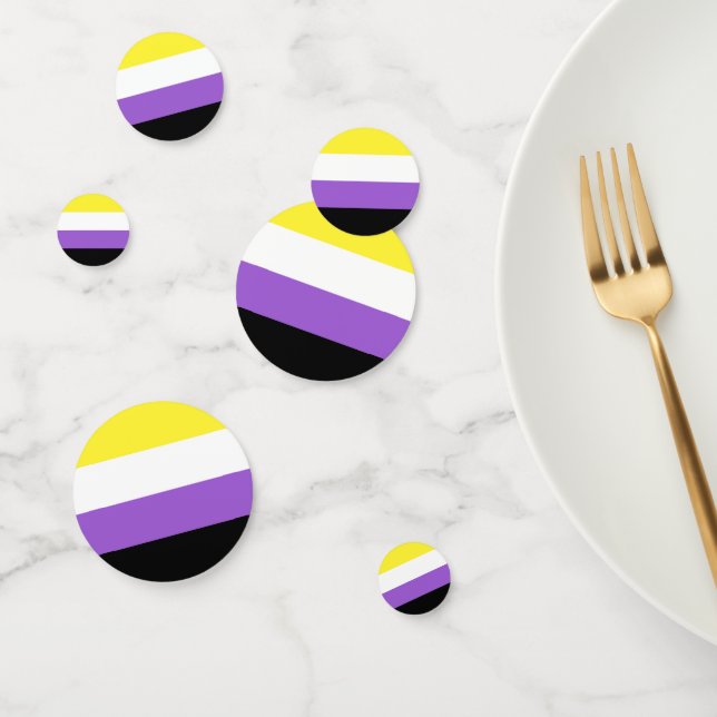 Confettis Indicateur de fierté non binaire (Groupe)