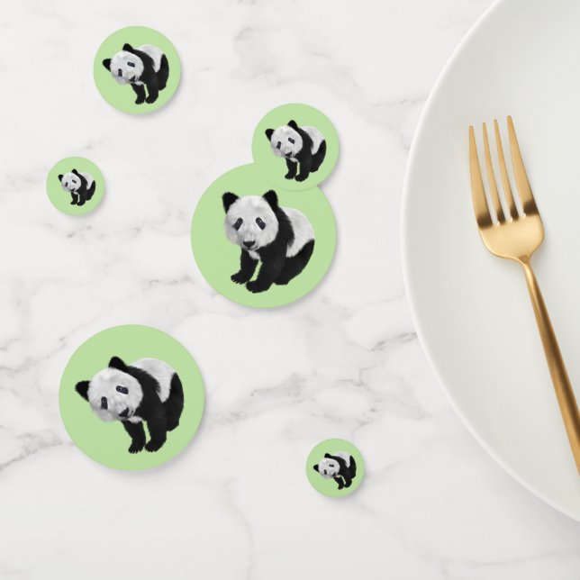 Confettis Jeune panda vert (Groupe)