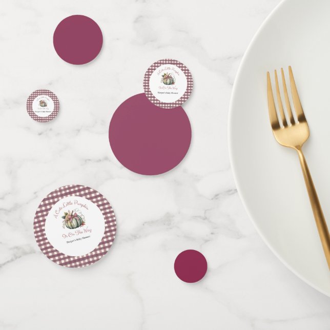 Confettis Joli Fall Green & Plum Citrouille Baby shower à th (Groupe)