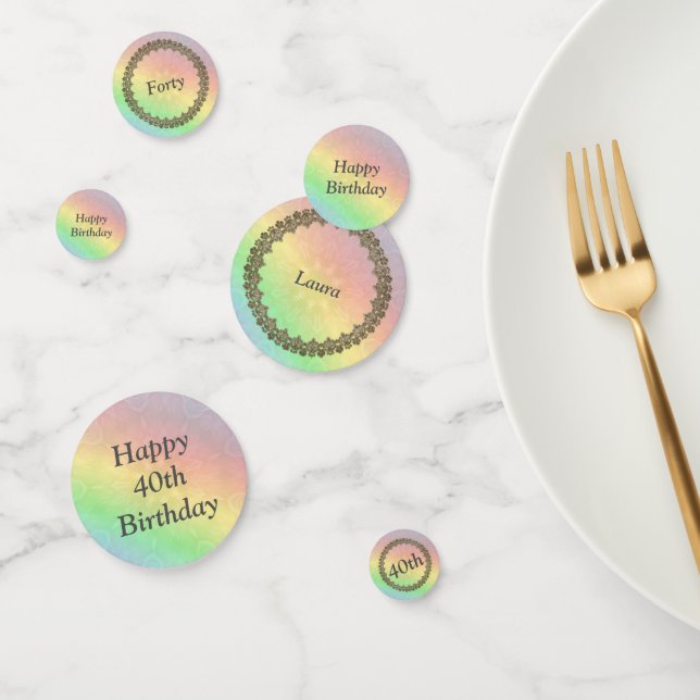 Confettis Joli Pastel Rainbow 40e anniversaire (Groupe)