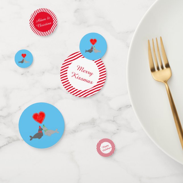 Confettis Joli Seals de baiser de Noël personnalisés (Groupe)