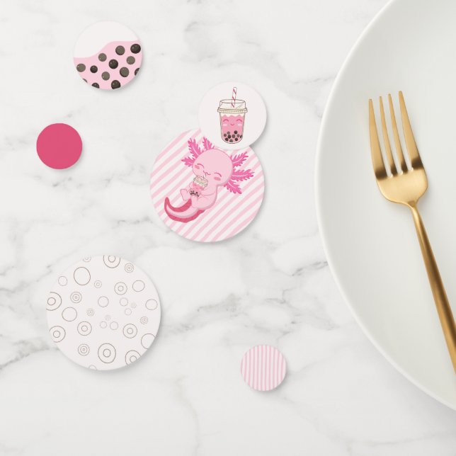 Confettis Jolie rose Axolotl Boba Tea Girls Anniversaire (Groupe)