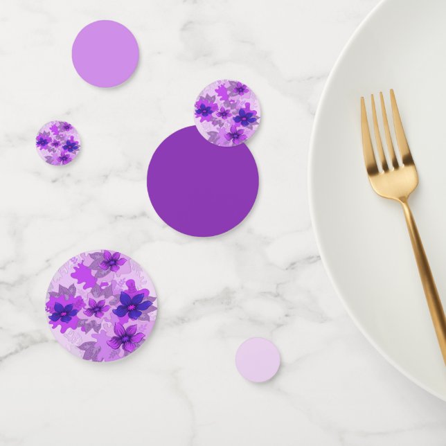 Confettis Jolies fleurs violettes (Groupe)