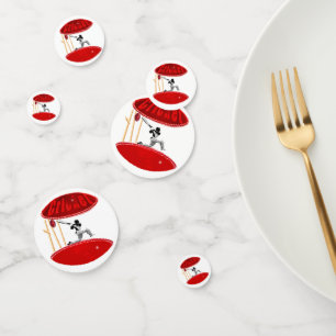 Confettis Joueur De Cricket Sur La Balle,