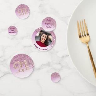 Confettis Joyeuse 21e anniversaire Chic Falling Rose Parties