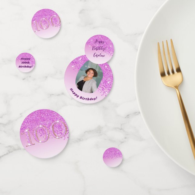 Confettis Joyeux 100e anniversaire Chic Falling Parties scin (Groupe)