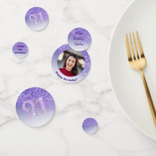 Confettis Joyeux 21e anniversaire Chic Falling Purple Partie
