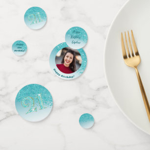 Confettis Joyeux 21e anniversaire chic Parties scintillant b