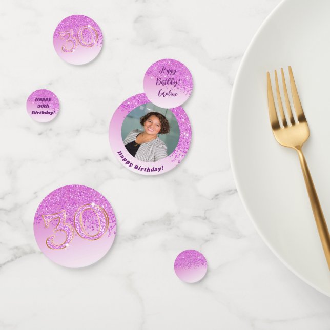 Confettis Joyeux 30e anniversaire Chic Falling Parties scint (Groupe)