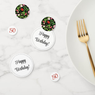 Confettis Joyeux 50e Anniversaire Floral