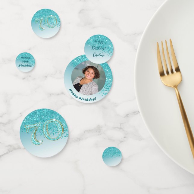 Confettis Joyeux 70e anniversaire chic Parties scintillant b (Groupe)