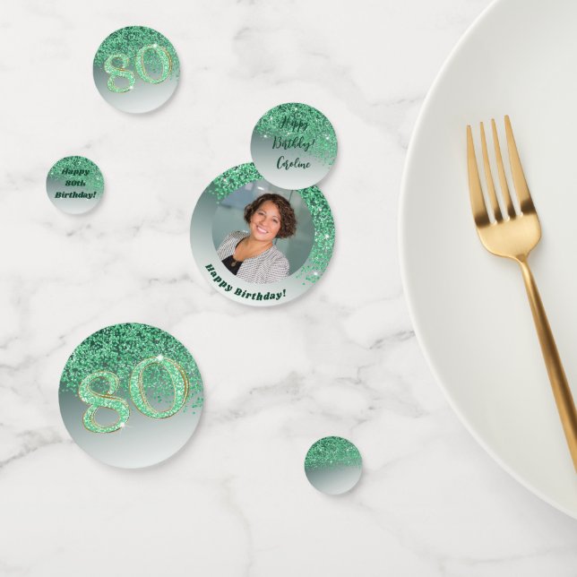 Confettis Joyeux 80e anniversaire Chic Falling Parties scint (Groupe)