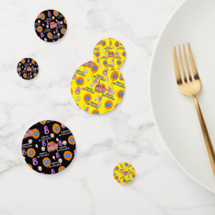 Confettis Joyeux 8e Anniversaire, #8 Jaune & Noir