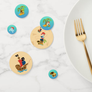 Confettis Joyeux Anniversaire Garçon Pirate Carte au Trésor