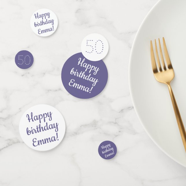 Confettis Joyeux anniversaire - Personnalisé Rouge & Blanc (Groupe)