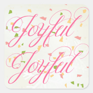 Confettis Joyeux - Autocollant Carré