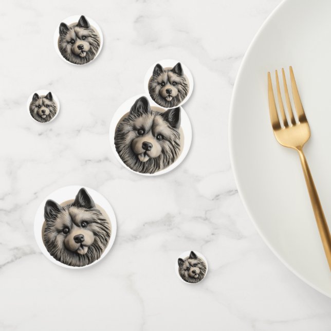 Confettis Keeshond Chien 3D inspiré (Groupe)