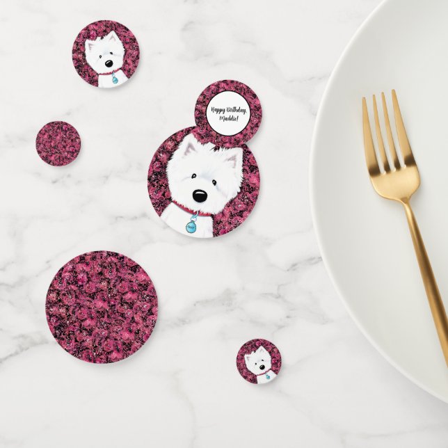 Confettis KiniArt Westie Impressions florales (Groupe)