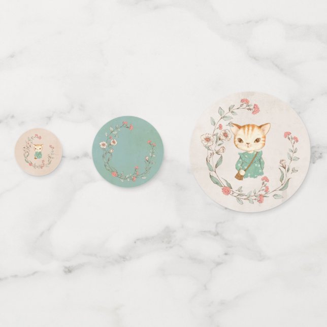 Confettis Kitty Chat Floral Girl Kitten (Devant)