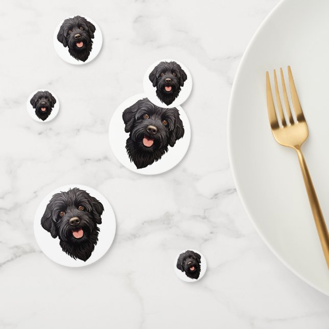 Confettis Labradoodle Chien Noir (Groupe)