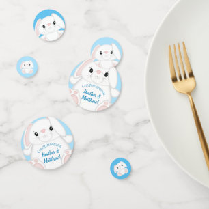 Confettis Lapin Baby shower lapin bleu