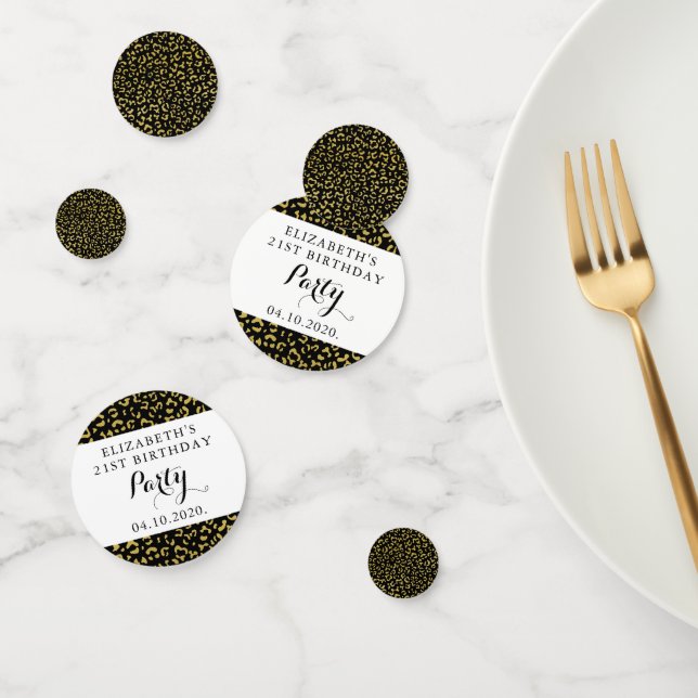 Confettis Leopard d'or, Parties scintillant, Motif léopard,  (Groupe)