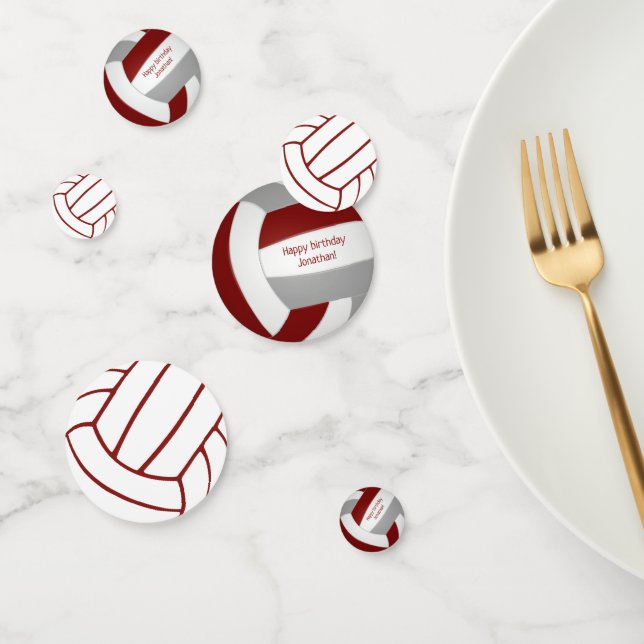 Confettis L'équipe de Maroon grise couleurs volleyball anniv (Groupe)