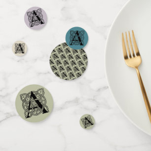 Confettis Lettre A Vintage Monogramme De Noeud Celtique