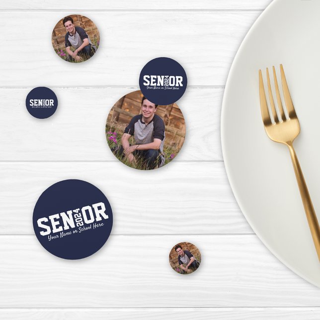 Confettis Lettre du bloc de diplôme supérieur chaque année P (Senior Graduation Block Letter Any Year Photo Confetti)