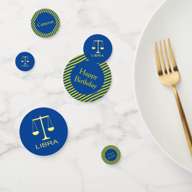 Confettis Libra Golden Scales Star Sign Custom (Groupe)