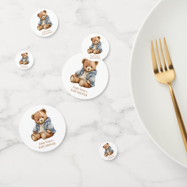 Confettis L'Invitation Baby shower De L'Ours En Teddy Peut A (Groupe)