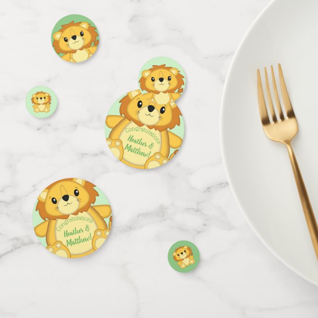 Confettis Lion Baby shower Safari (Groupe)