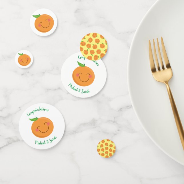 Confettis Little Cutie Tangerine Baby shower Genre Neutre (Groupe)