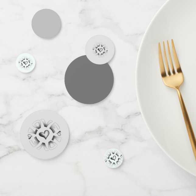Confettis Love Grey (Groupe)
