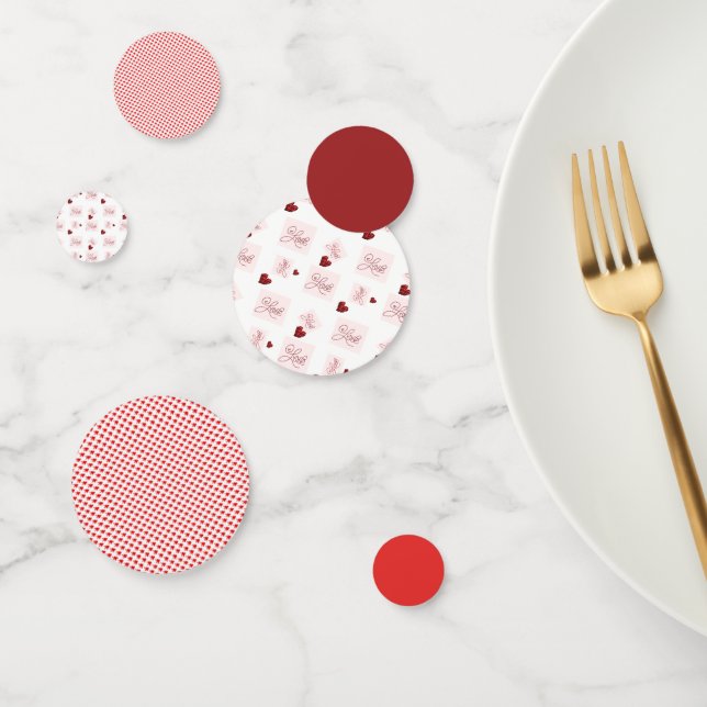 Confettis Love Stamp - Design rose (Groupe)