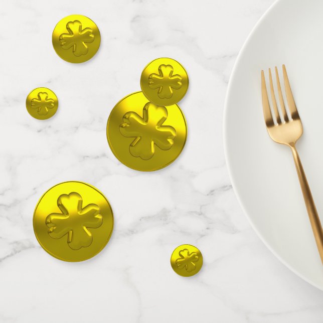 Confettis Luxury Gold Shamrock Coin for St. Patrick’s Day (Groupe)